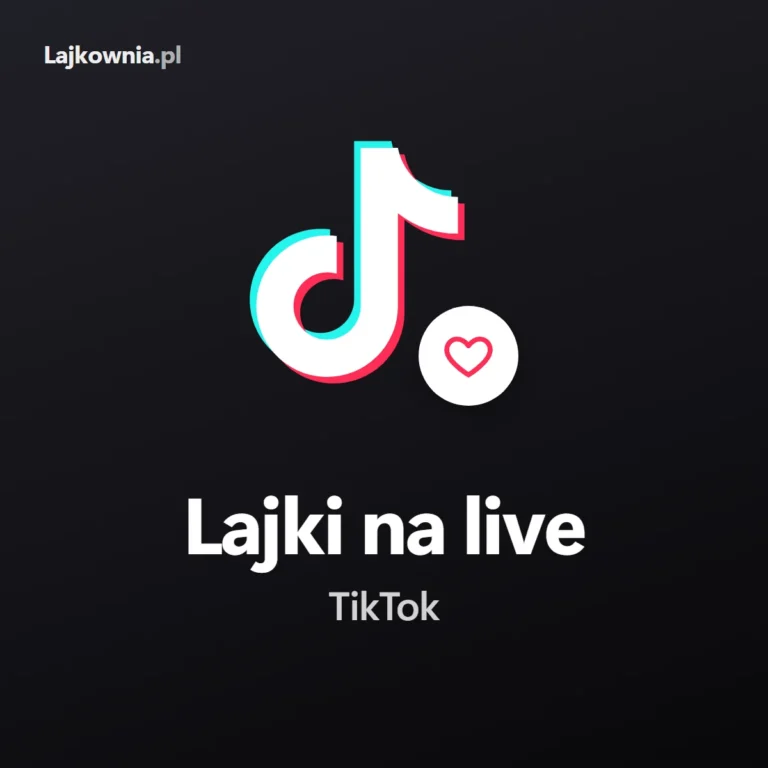 Logo TikToka z sercem i napisem Lajki na live TikTok