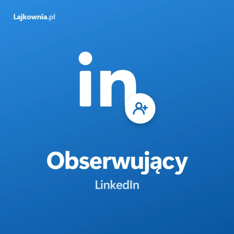 Logo LinkedIn z ikoną osoby i napisem Obserwujący LinkedIn, grafika usługi dla profilu lub strony firmy