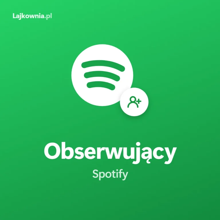 Logo Spotify z ikoną osoby i napisem Obserwujący Spotify, grafika usługi dla profilu artysty, playlisty lub podcastu