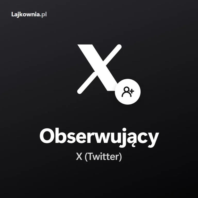 Logo X z ikoną osoby i napisem „Obserwujący X (Twitter)” – obserwujący profil na X